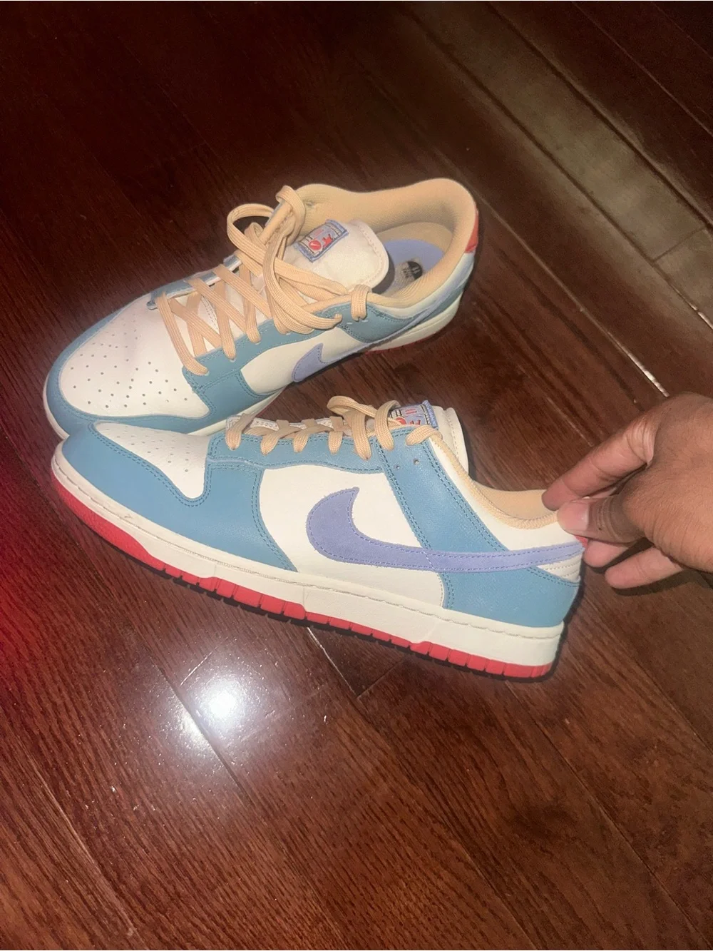 Kids Low-Top Sneakers in Light Blue, White and Pink